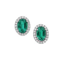 Orecchini Comete Donna in Oro bianco Smeraldo sintetico 0.86 Ct ORB 912 - ORB 912